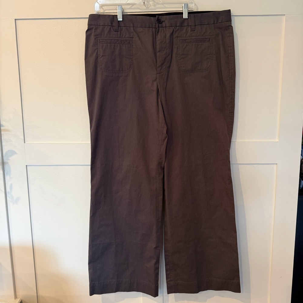 GAP Stretch Wide Leg Pinstripe Pants - Grey - 18